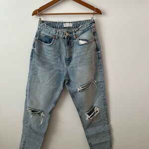 Zara Light Blue Distressed Women Jeans